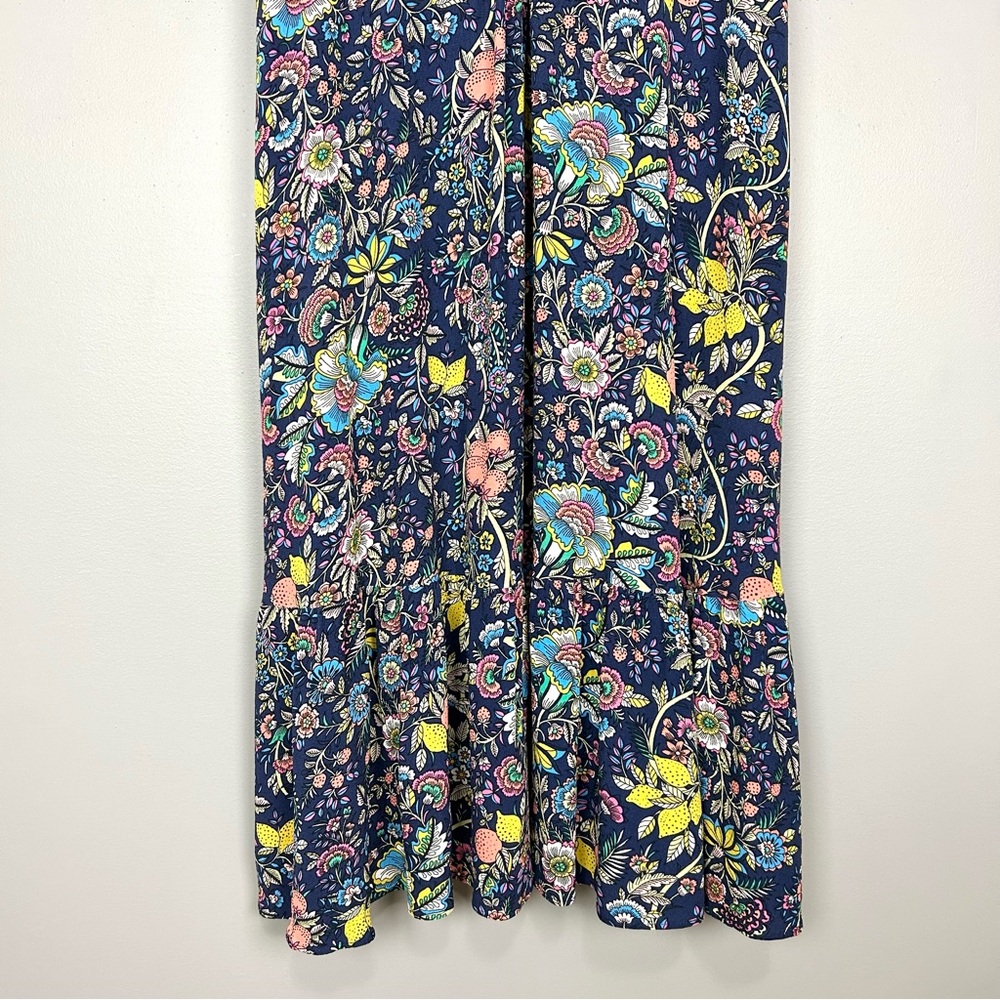 Boden V-Neck Midi Tea Dress Women’s Size 14 Floral Puff Sleeves Colorful Boho - Picture 5 of 8